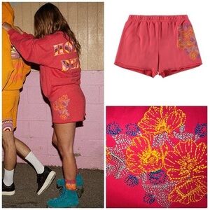 Spirit Jersey Sweatshorts Embroidered Sunset Pink Comfy Spring Shorts